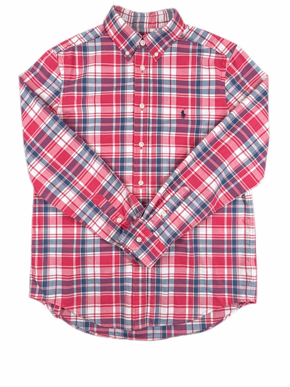 RALPH LAUREN Big Boy Natural Stretch Plaid Button Down Shirt - L (14-16)
